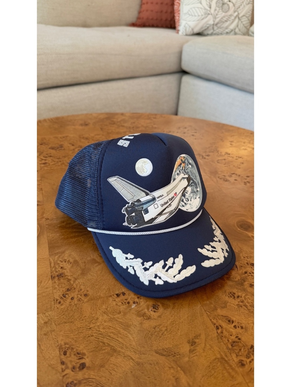 Vintage NASA USA Space Shuttle Embroidered Mesh Snapback Hat Cap